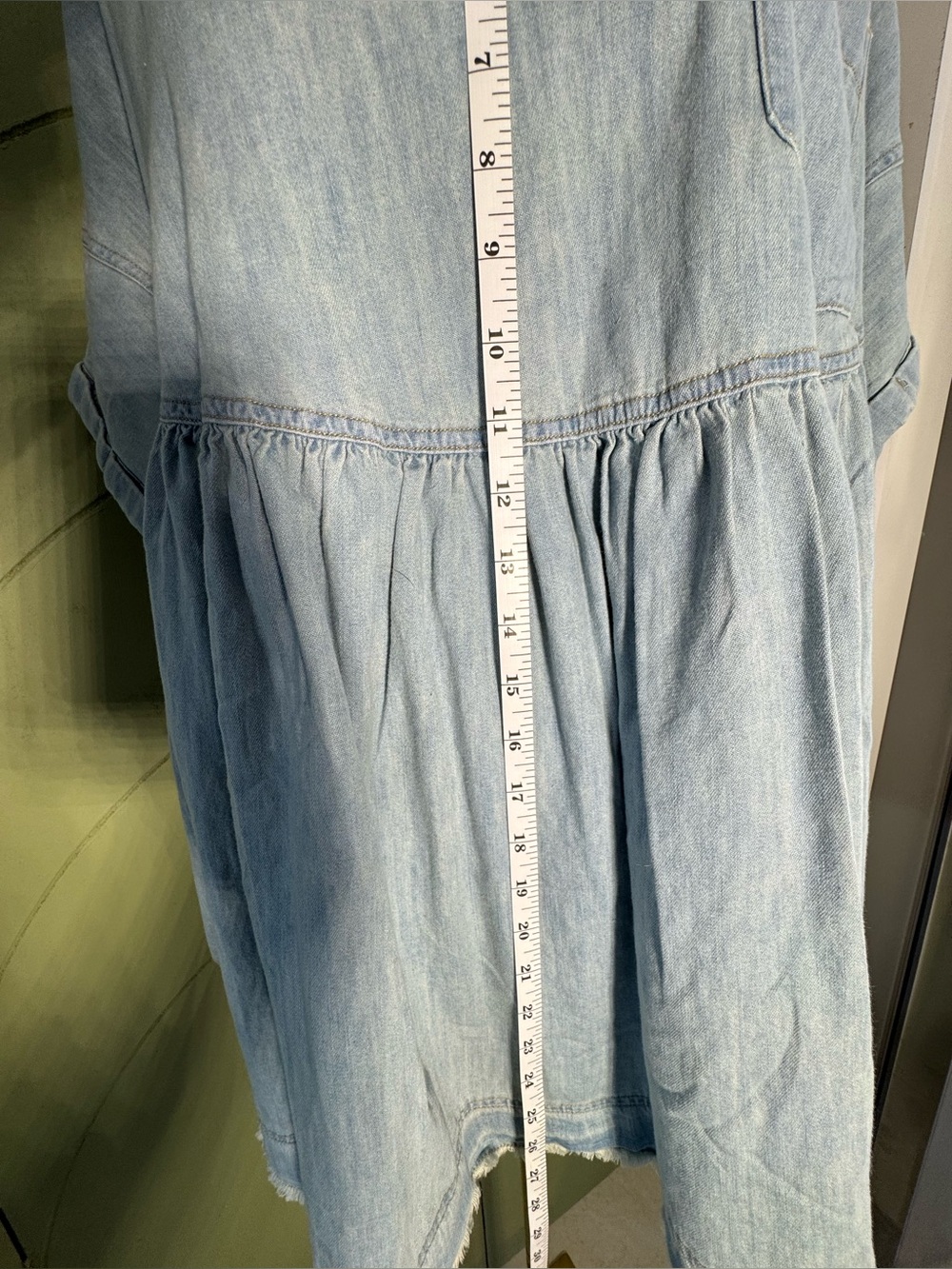 We The Free Light Blue Washed Denim Babydoll Tunic - Picture 6 of 6
